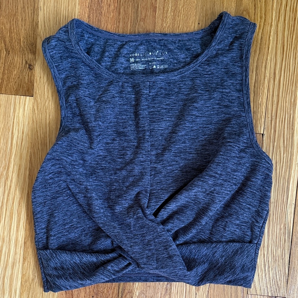 Women's Yogalicious Heathered Purple Sleeveless Top